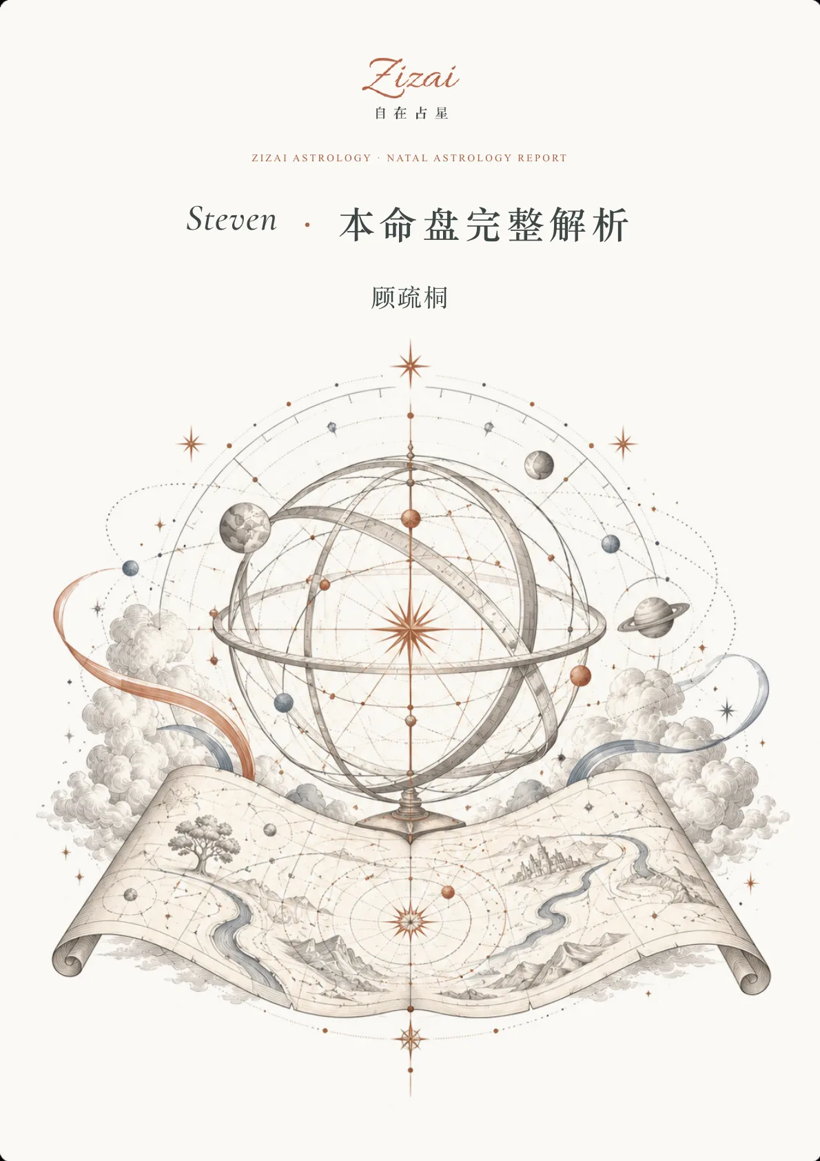 Steven · 本命盘完整解析样稿第 1 页
